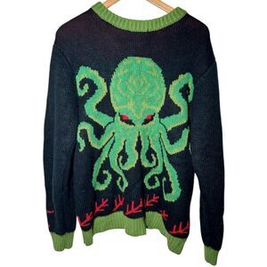 Middle Of Beyond Cthulhu Lovecraft Holiday Crewneck Black Sweater Unisex Large